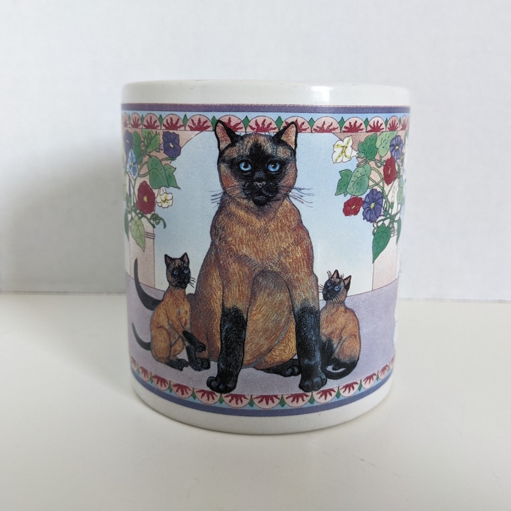 Vintage 1989 Cat Kitten Heirloom Traditions Laurie Jordan coffee tea mug cup